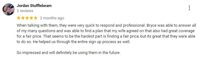 Google Review Blackham Insurance Group