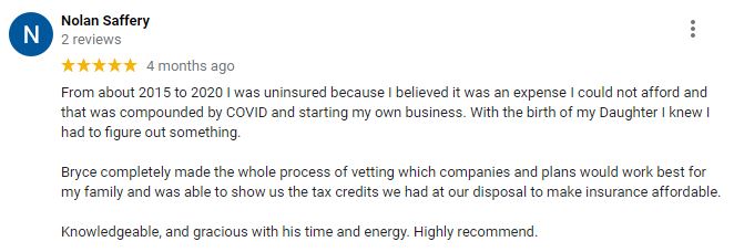 Google Review Blackham Insurance Group